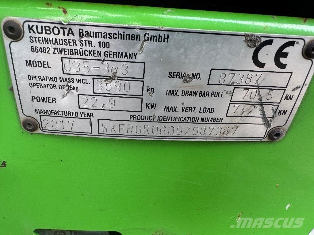 Kubota U 35-3 A ミニ油圧ショベル 7t以下（ミニユンボ・ミニディガー）