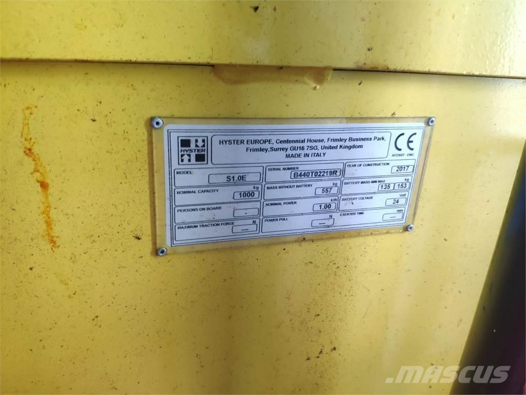 Hyster S1.0E ウォーキンフォークリフト