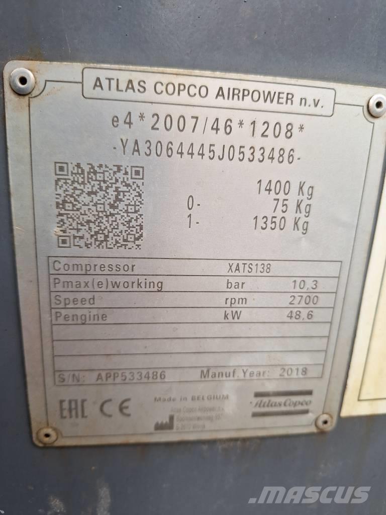Atlas Copco XATS138 コンプレッサー