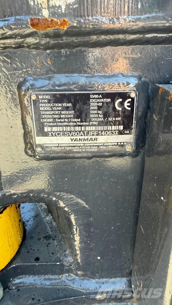 Yanmar SV 60 ミニ油圧ショベル 7t以下（ミニユンボ・ミニディガー）