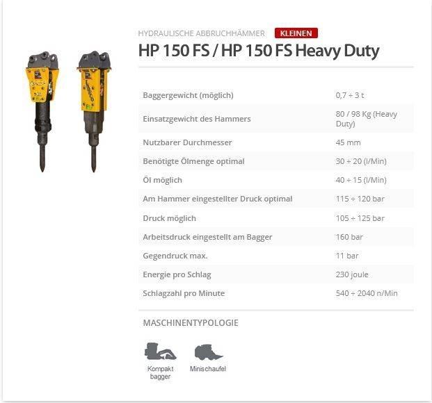 Indeco HP 150 FS ハンマー／ブレーカ