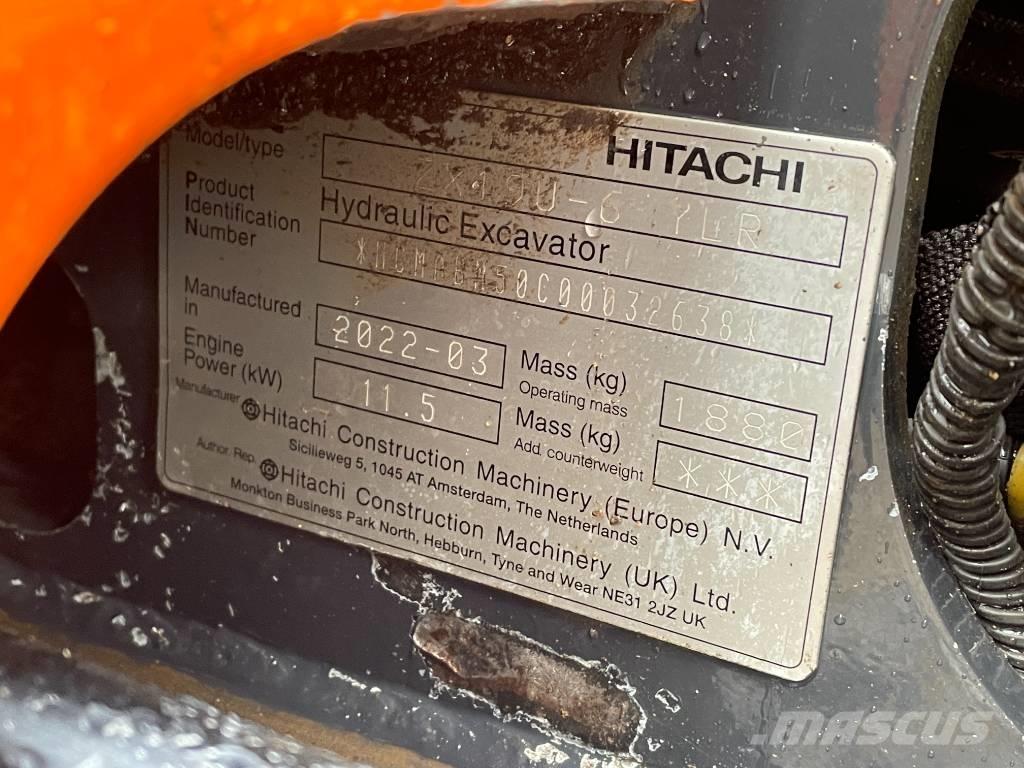 Hitachi ZX 19 U-6 ミニ油圧ショベル 7t以下（ミニユンボ・ミニディガー）