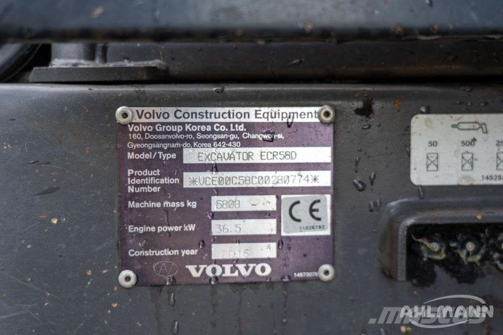 Volvo ERC58D ミニ油圧ショベル 7t以下（ミニユンボ・ミニディガー）