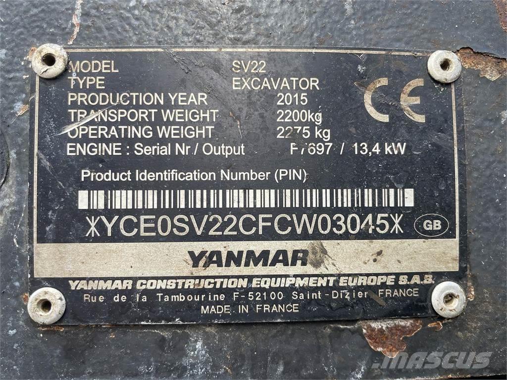 Yanmar SV22 ホイール式油圧ショベル（パワーショベル・ユンボ・バックホー）