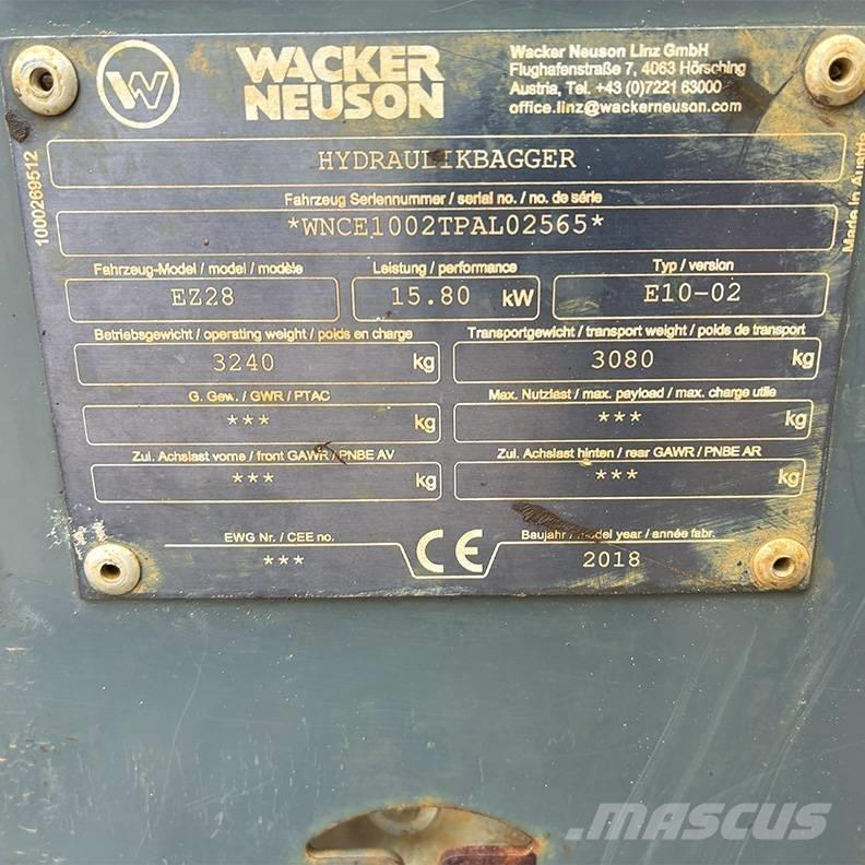 Wacker Neuson EZ 28 ミニ油圧ショベル 7t以下（ミニユンボ・ミニディガー）
