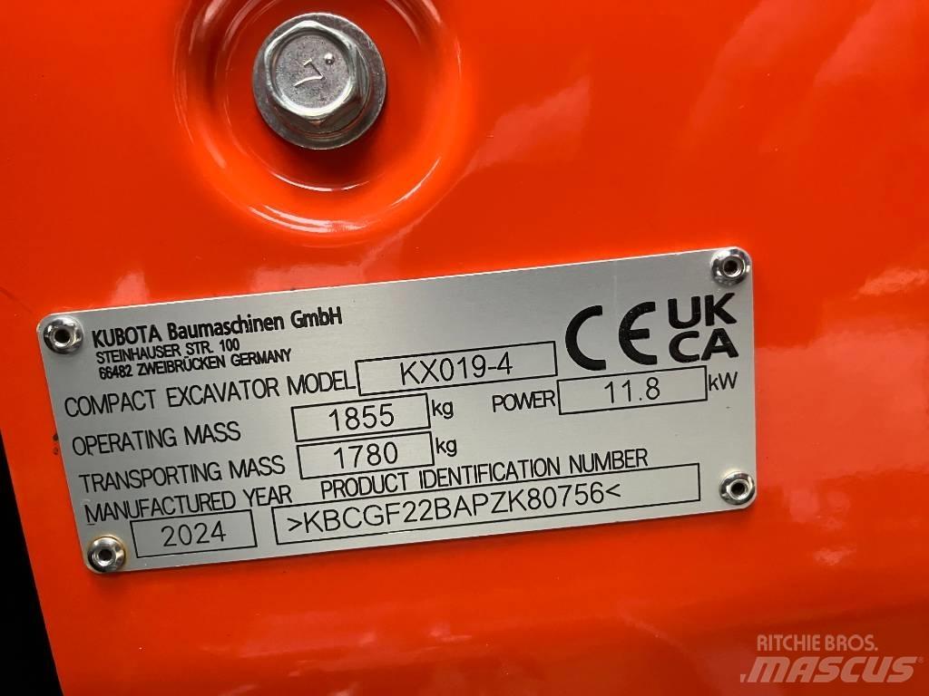 Kubota KX 019-4 ミニ油圧ショベル 7t以下（ミニユンボ・ミニディガー）