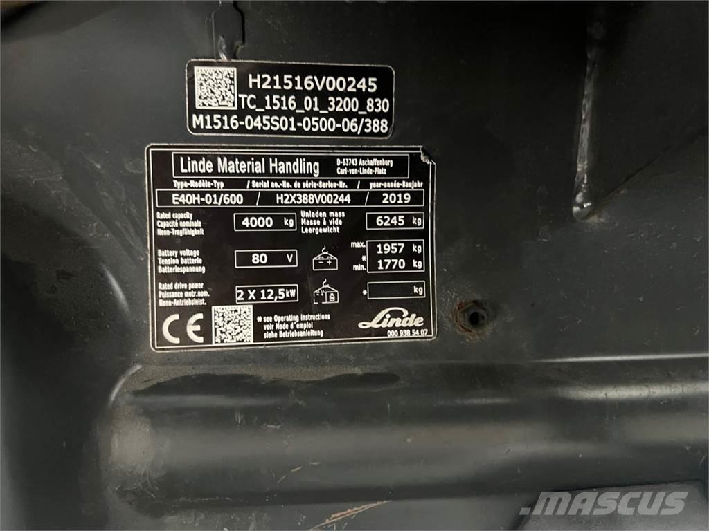 Linde E40H-01/600 バッテリーフォークリフト