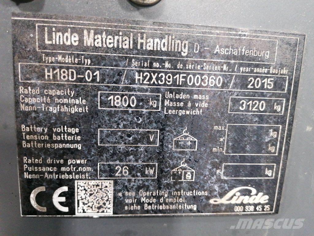 Linde H18D-01 LPGフォークリフト