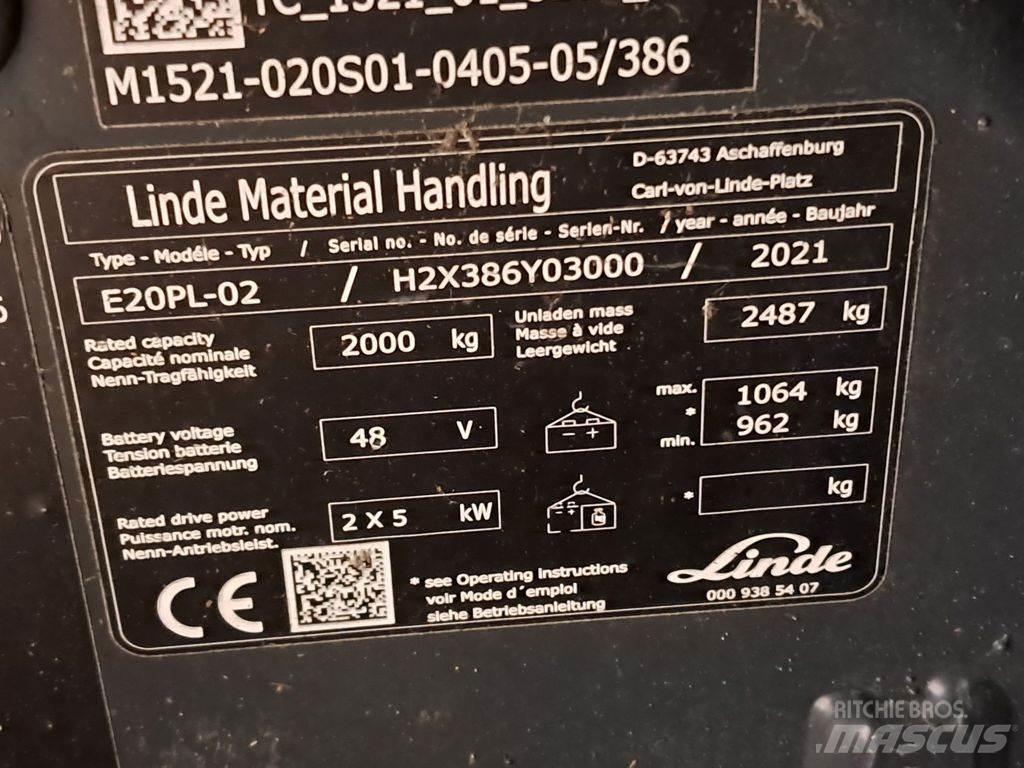 Linde E20PL-02 バッテリーフォークリフト