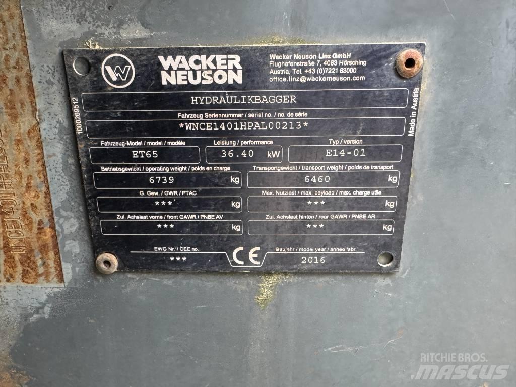 Wacker Neuson ET65 大型油圧ショベル12t以上（パワーショベル・ユンボ）