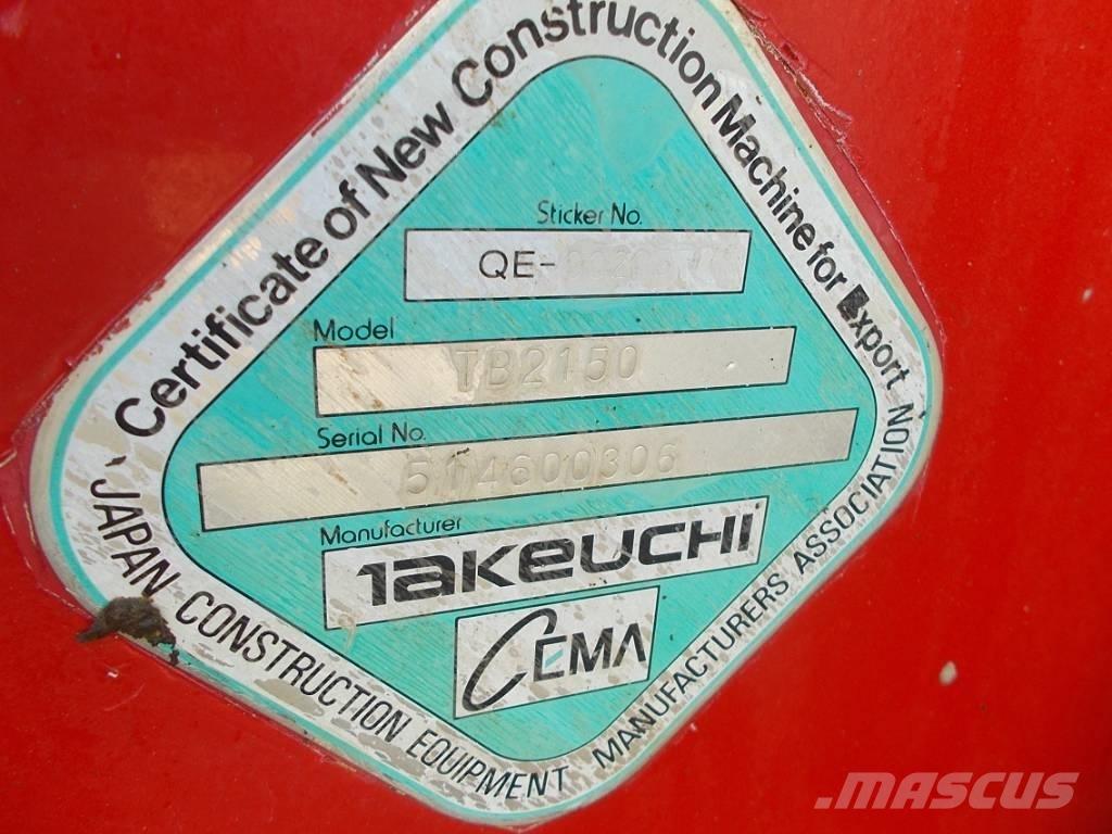 Takeuchi TB 2150 大型油圧ショベル12t以上（パワーショベル・ユンボ）