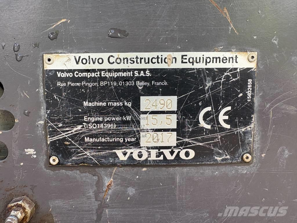 Volvo ECR 25 D ミニ油圧ショベル 7t以下（ミニユンボ・ミニディガー）