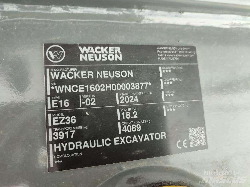 Wacker Neuson EZ 36 ミニ油圧ショベル 7t以下（ミニユンボ・ミニディガー）