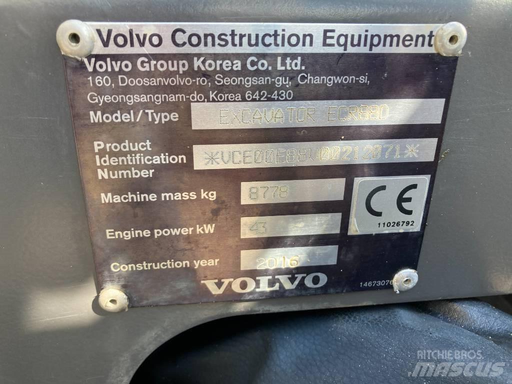 Volvo ECR 88 D 中型油圧ショベル 7ｔ-12ｔ（ユンボ・パワーショベル・バックホー）