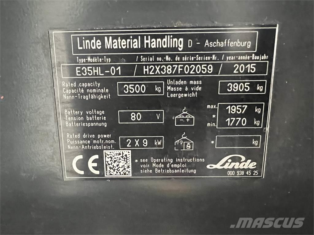 Linde E35HL-01 バッテリーフォークリフト