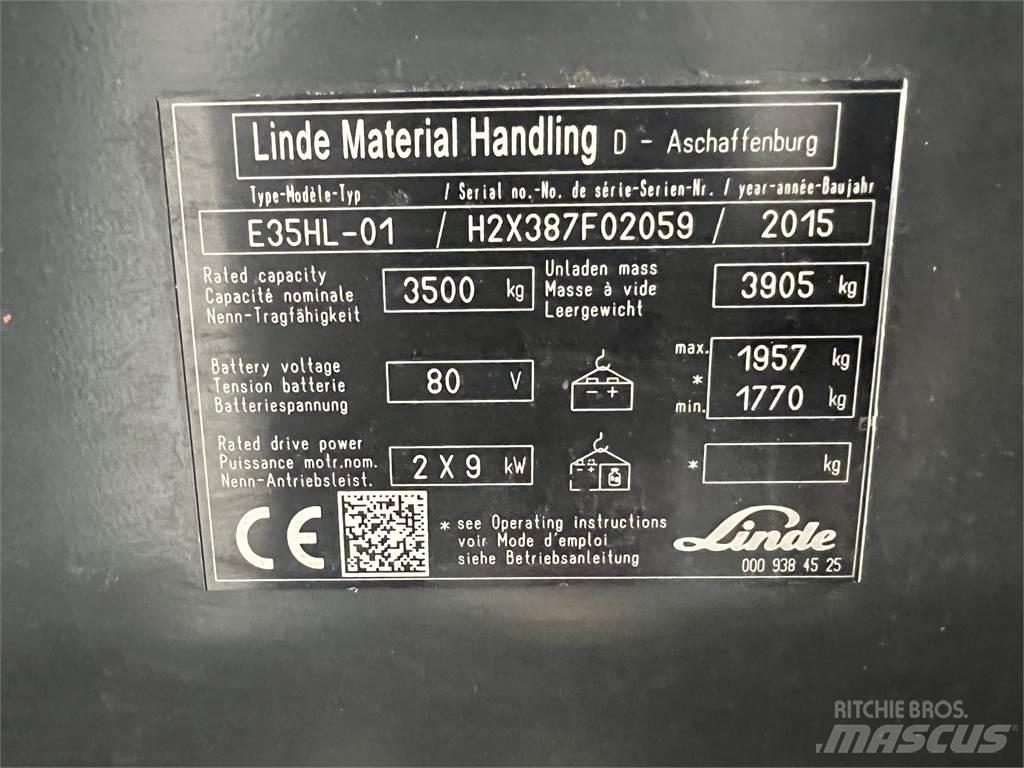 Linde E35HL-01 バッテリーフォークリフト