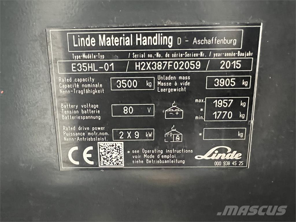 Linde E35HL-01 バッテリーフォークリフト