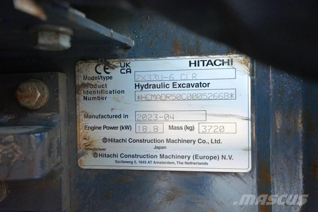 Hitachi ZX 33 U-6 ミニ油圧ショベル 7t以下（ミニユンボ・ミニディガー）