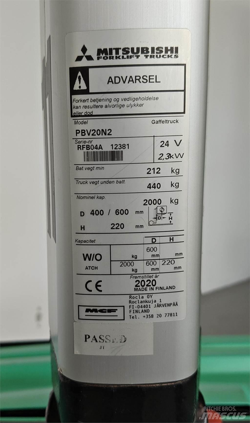 Mitsubishi PBV20N2 フォークリフト - その他