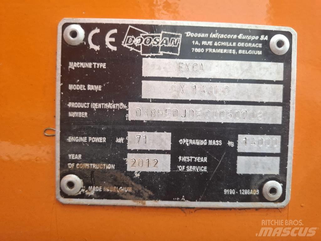 Doosan DX 140 LC 大型油圧ショベル12t以上（パワーショベル・ユンボ）