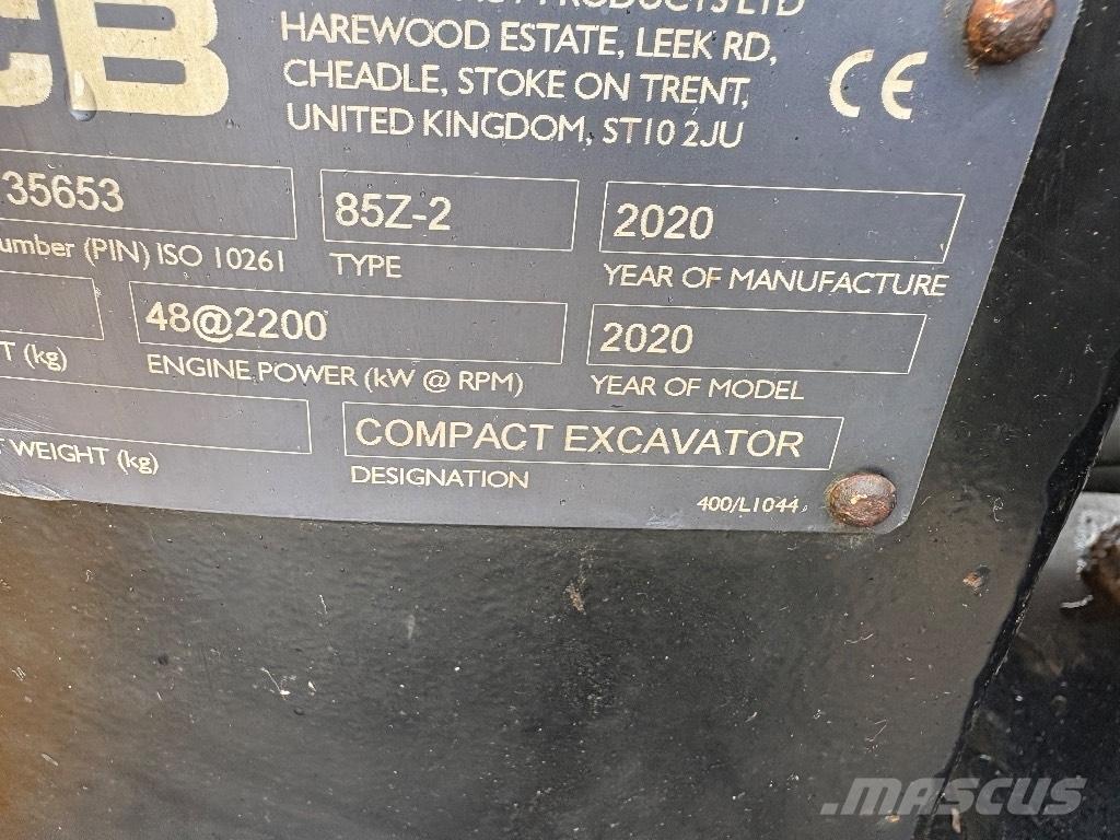 JCB 85 Z-2 中型油圧ショベル 7ｔ-12ｔ（ユンボ・パワーショベル・バックホー）