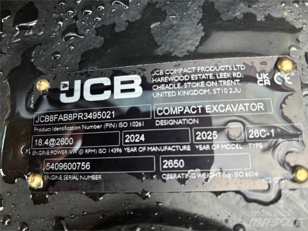 JCB 26C-1 ミニ油圧ショベル 7t以下（ミニユンボ・ミニディガー）