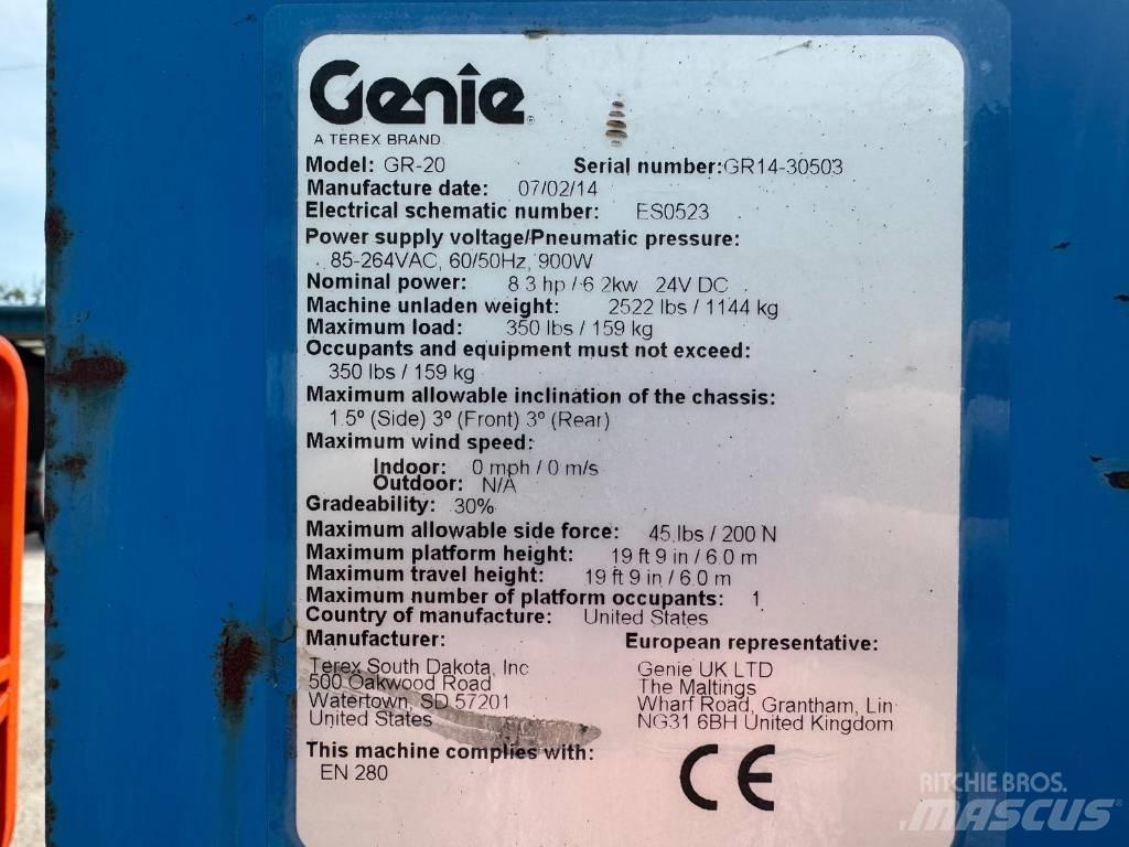 Genie GR 20 垂直昇降型リフト