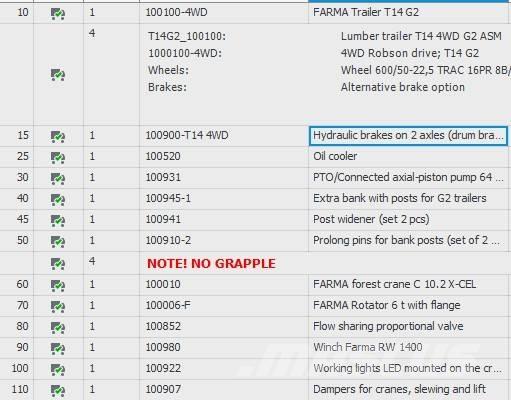 Farma T14G2 C10,2 木材トレーラー