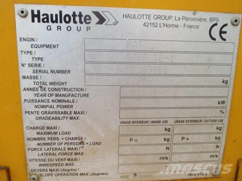 Haulotte Star 10 垂直昇降型リフト