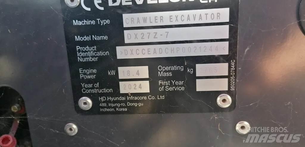 Doosan DX27Z-7 ミニ油圧ショベル 7t以下（ミニユンボ・ミニディガー）