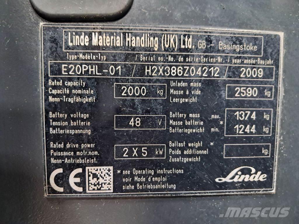 Linde E20PHL-01 バッテリーフォークリフト