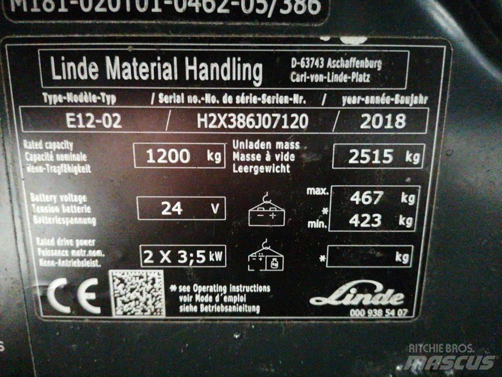 Linde E12-02 バッテリーフォークリフト
