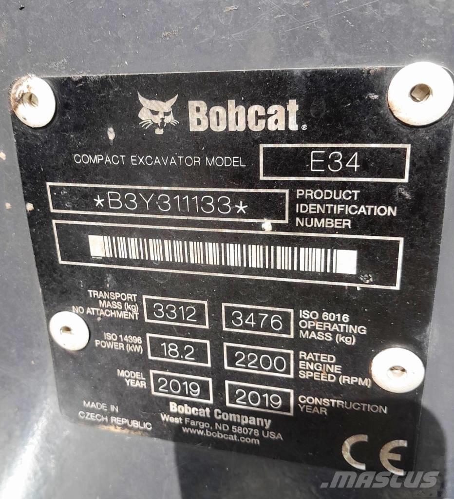 Bobcat E34 ミニ油圧ショベル 7t以下（ミニユンボ・ミニディガー）