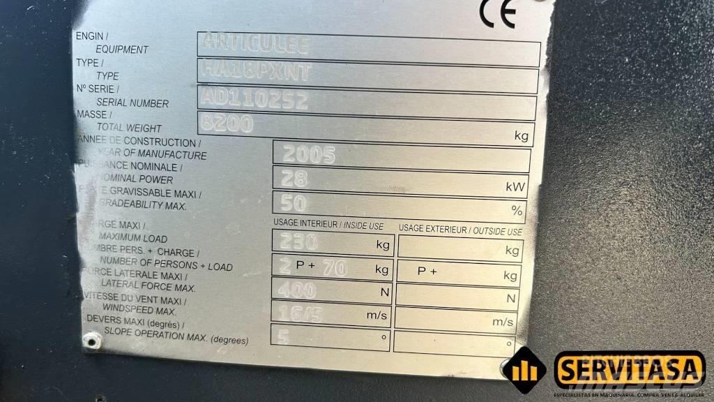 Haulotte HA 18 PX NT ブームリフト　屈伸型
