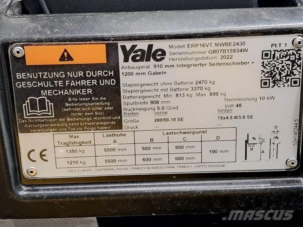 Yale ERP16VT バッテリーフォークリフト
