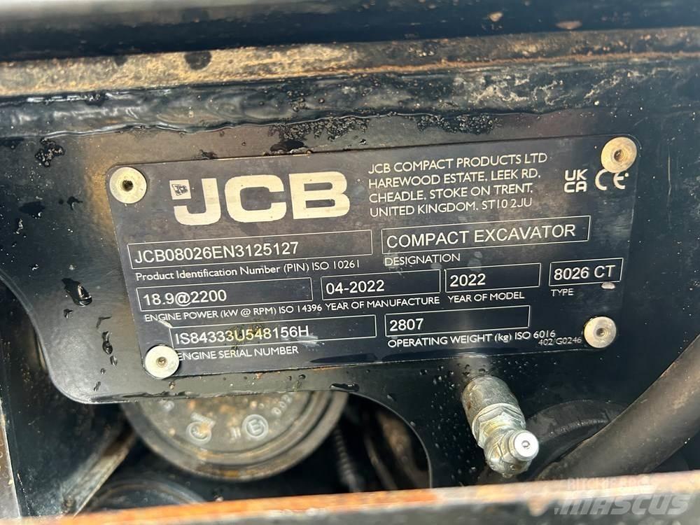 JCB 8026 CTS ミニ油圧ショベル 7t以下（ミニユンボ・ミニディガー）