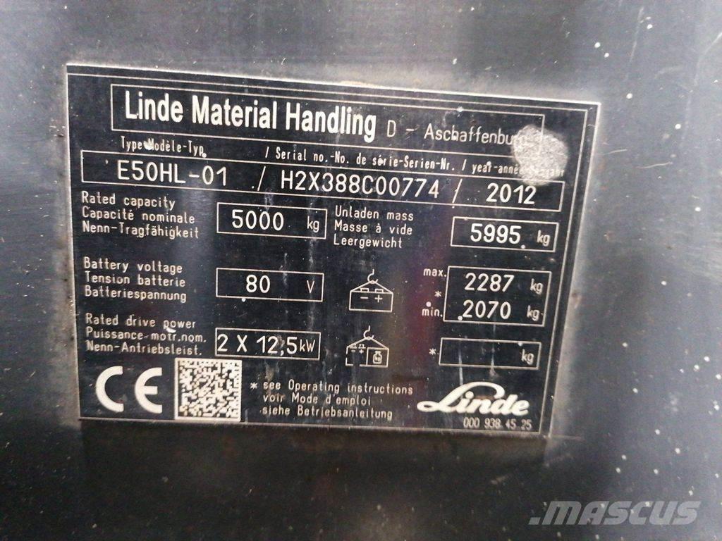 Linde E50HL-01 バッテリーフォークリフト