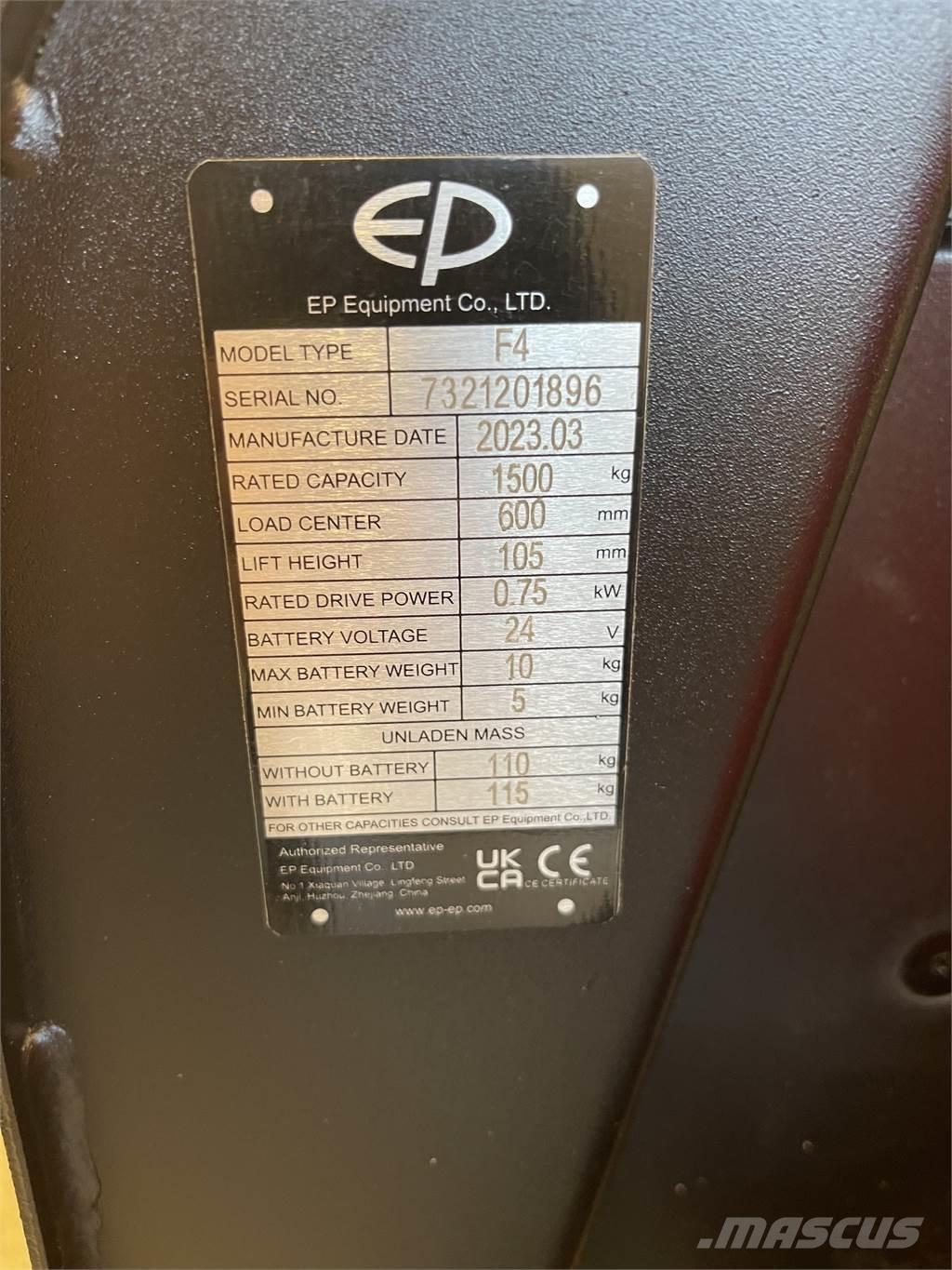 EP Equipment F4 ウォーキンフォークリフト