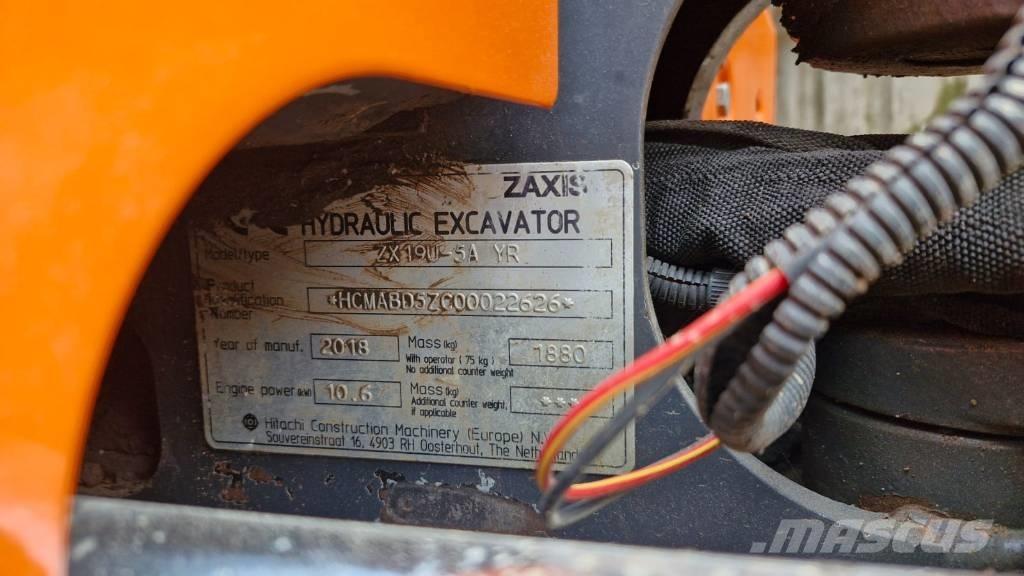 Hitachi ZX 19 U-5 ミニ油圧ショベル 7t以下（ミニユンボ・ミニディガー）