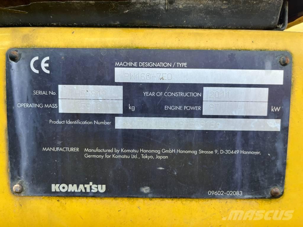 Komatsu PW 160-7 ホイール式油圧ショベル（パワーショベル・ユンボ・バックホー）