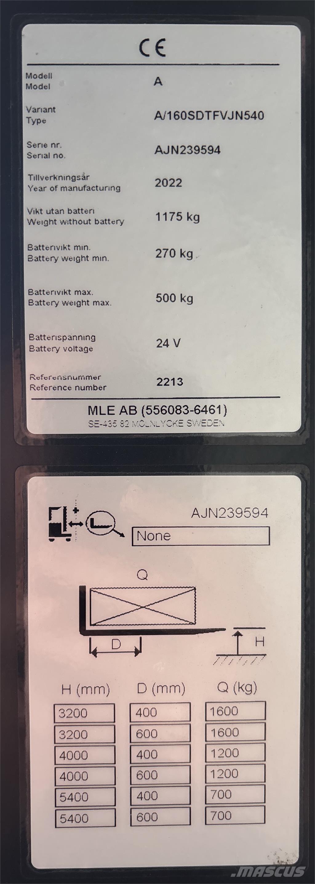 Atlet A160 自走式スタッカー