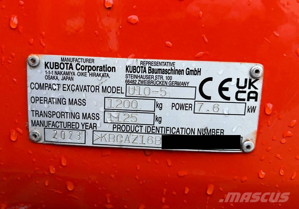 Kubota U 10-5 ミニ油圧ショベル 7t以下（ミニユンボ・ミニディガー）