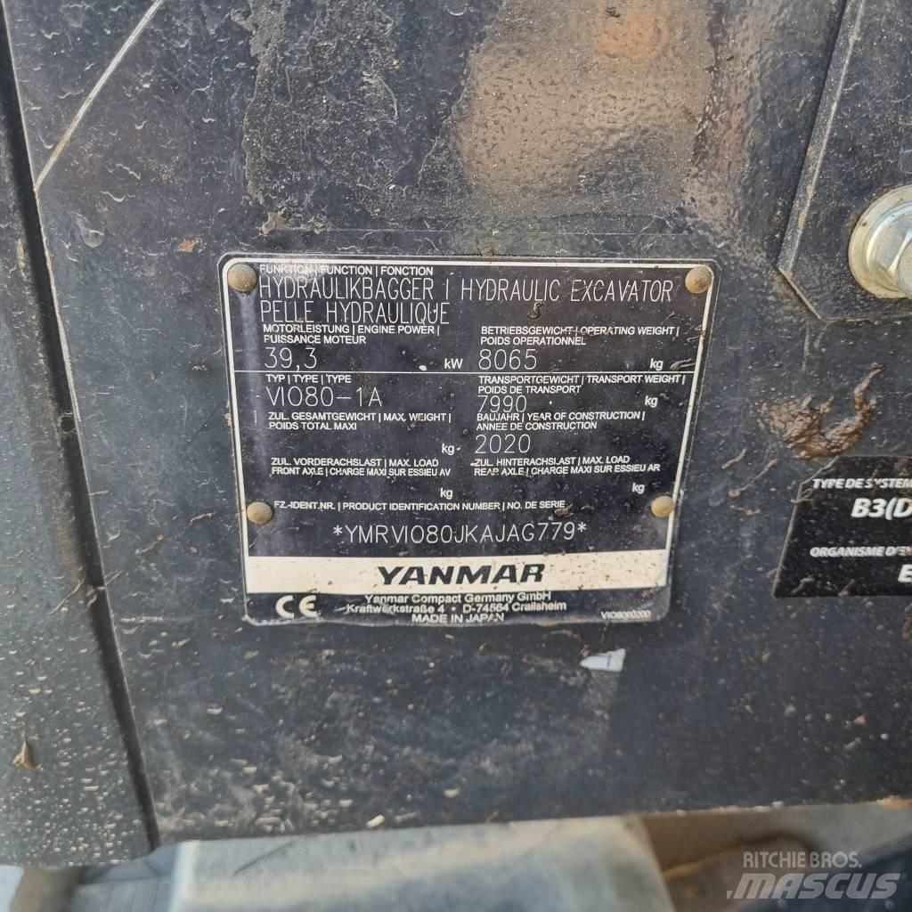 Yanmar Vio 80-1A 中型油圧ショベル 7ｔ-12ｔ（ユンボ・パワーショベル・バックホー）