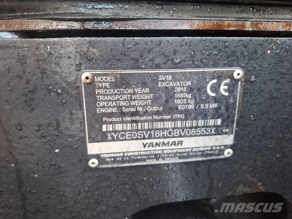 Yanmar SV 18 ミニ油圧ショベル 7t以下（ミニユンボ・ミニディガー）