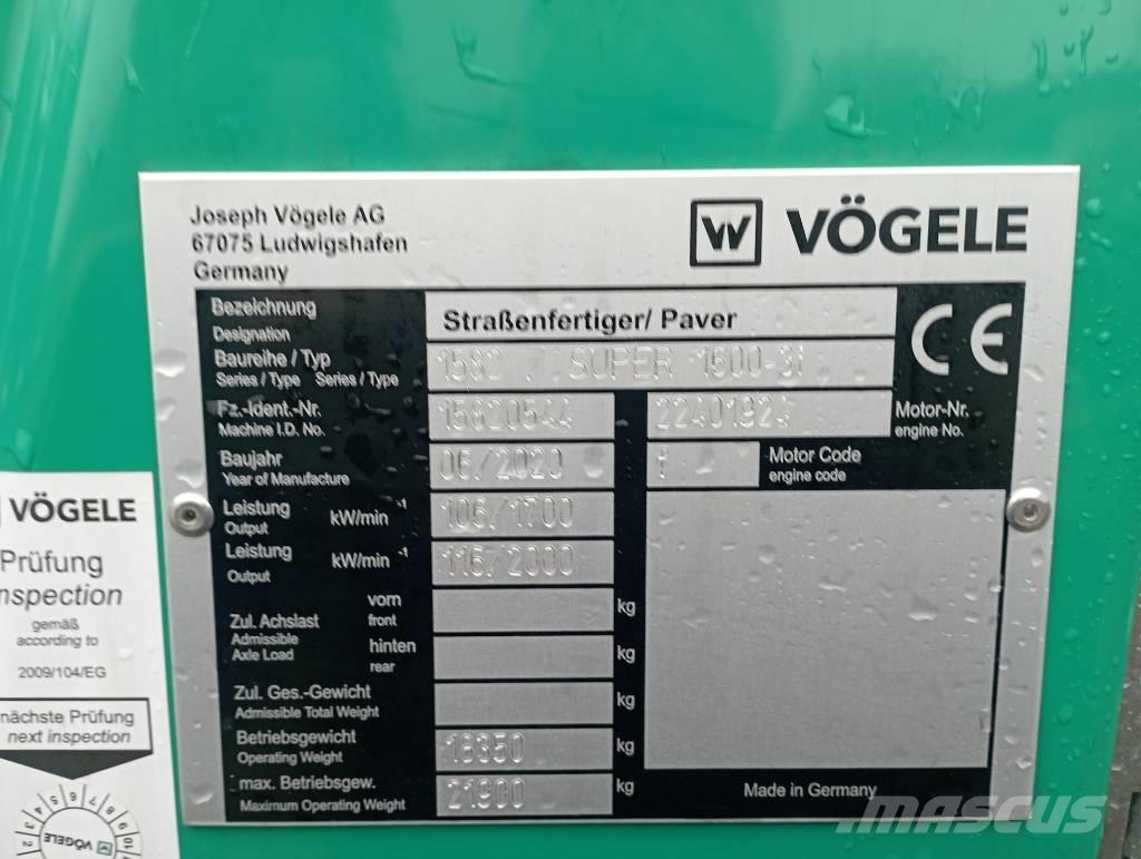 Vögele Super 1600-3i アスファルトフィニッシャ