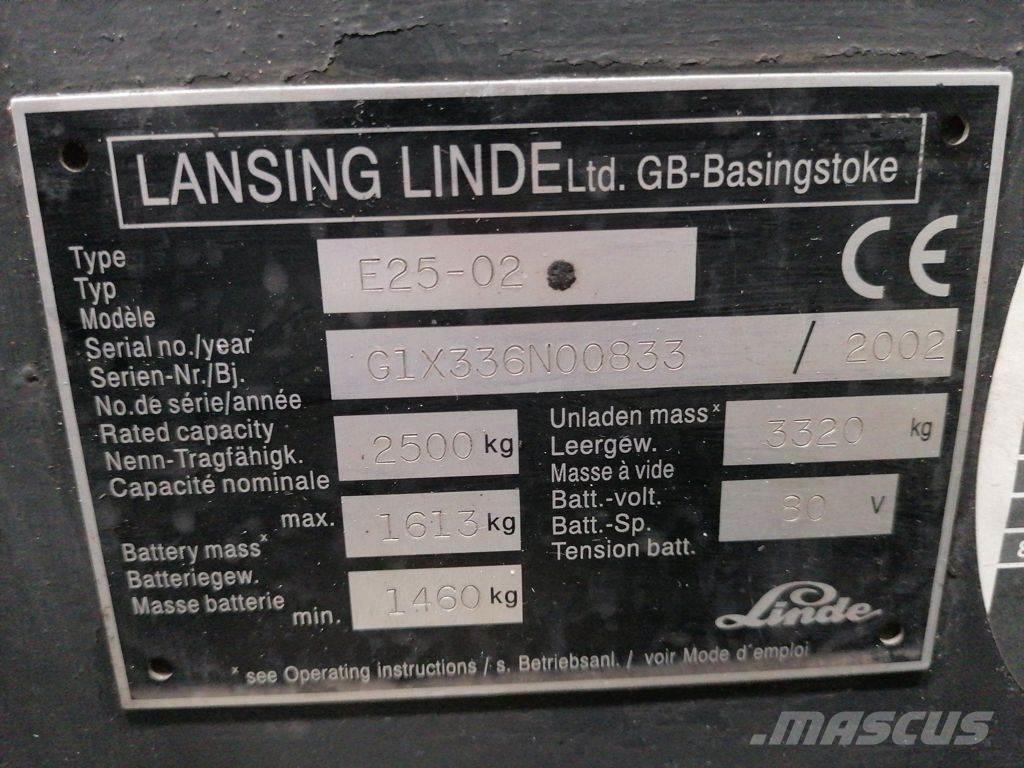 Linde E25-02 バッテリーフォークリフト