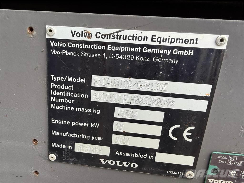 Volvo EWR130E ホイール式油圧ショベル（パワーショベル・ユンボ・バックホー）