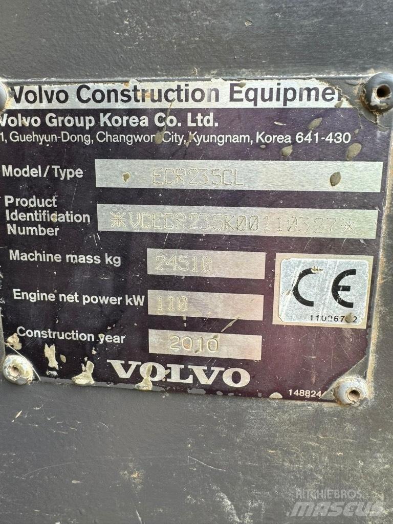 Volvo ECR 235 C L 大型油圧ショベル12t以上（パワーショベル・ユンボ）