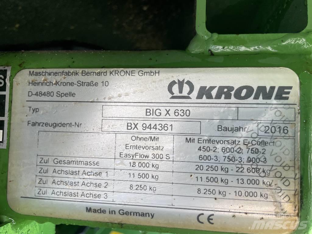 Krone Big X 630 自走式フォレージハーベスター