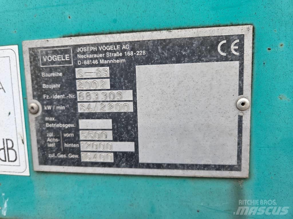 Vögele Super 1603 アスファルトフィニッシャ
